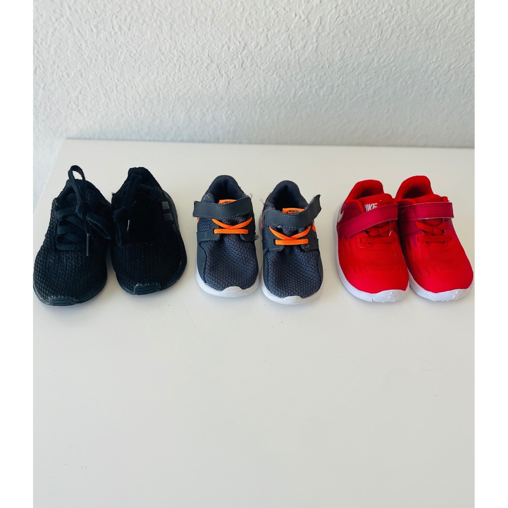 Nike Adidas Infant Toddler Sneaker Bundle Red Grey Black Shoes Size 
4C Free Cap